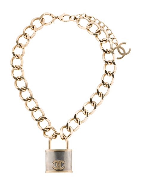 padlock necklace chanel|chanel long necklace with logo.